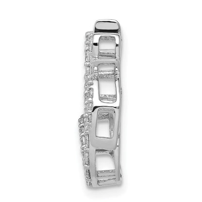 14K Weißgold 3/8ct. Echt Diamant Om Symbol Kette Anhänger