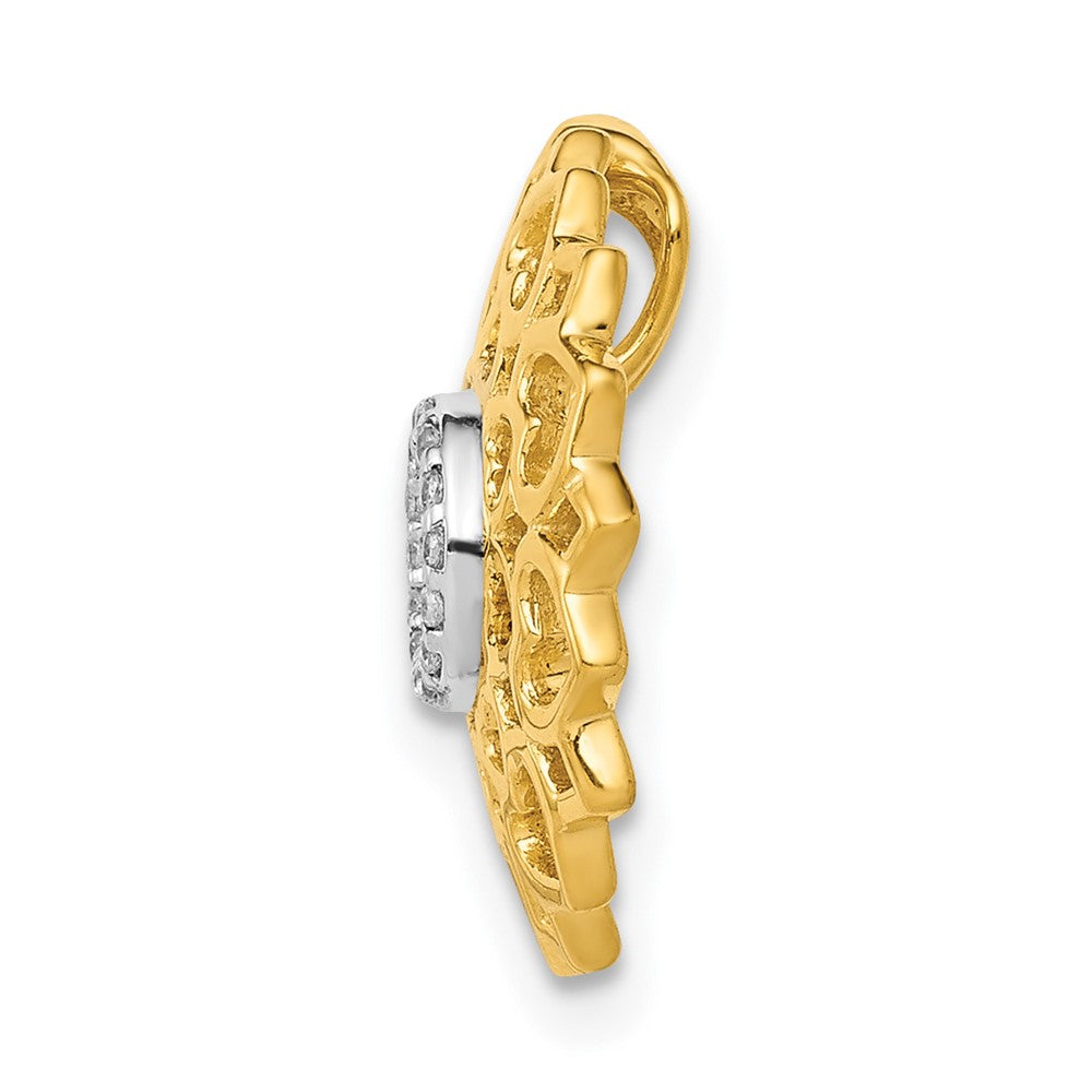 14K Gelbgold 1/20ct. Echt Diamant Sahasrara/crown Chakra Kette Anhänger