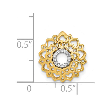 14K Gelbgold 1/20ct. Echt Diamant Sahasrara/crown Chakra Kette Anhänger