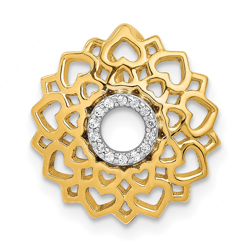 14K Gelbgold 1/20ct. Echt Diamant Sahasrara/crown Chakra Kette Anhänger