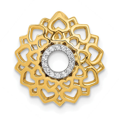 14K Gelbgold 1/20ct. Echt Diamant Sahasrara/crown Chakra Kette Anhänger