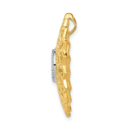 14K Gelbgold 1/10ct. Echt Diamant Sahasrara/crown Chakra Kette Anhänger