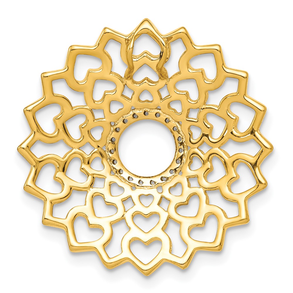 14K Gelbgold 1/10ct. Echt Diamant Sahasrara/crown Chakra Kette Anhänger