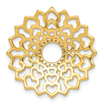 14K Gelbgold 1/10ct. Echt Diamant Sahasrara/crown Chakra Kette Anhänger