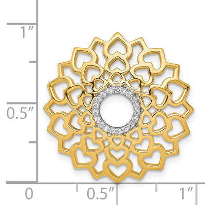 14K Gelbgold 1/10ct. Echt Diamant Sahasrara/crown Chakra Kette Anhänger