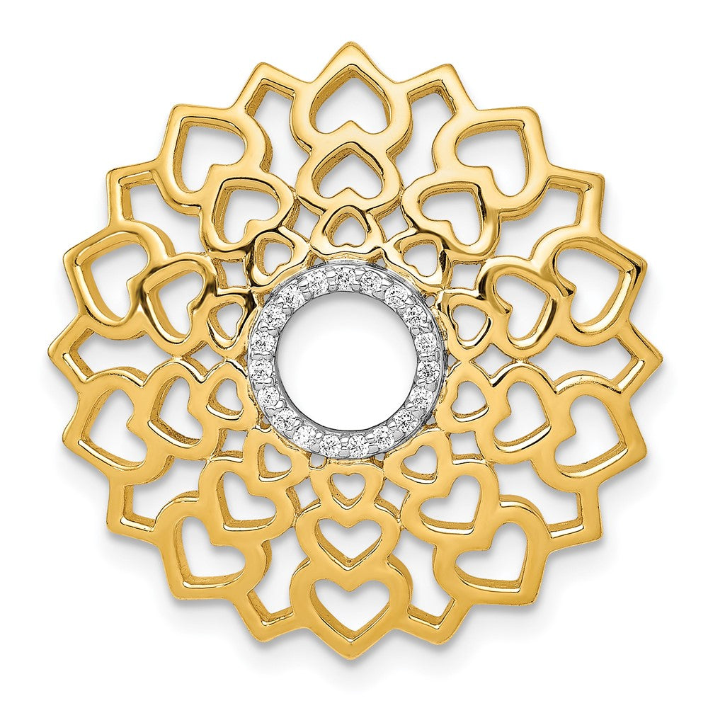14K Gelbgold 1/10ct. Echt Diamant Sahasrara/crown Chakra Kette Anhänger