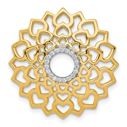 14K Gelbgold 1/10ct. Echt Diamant Sahasrara/crown Chakra Kette Anhänger