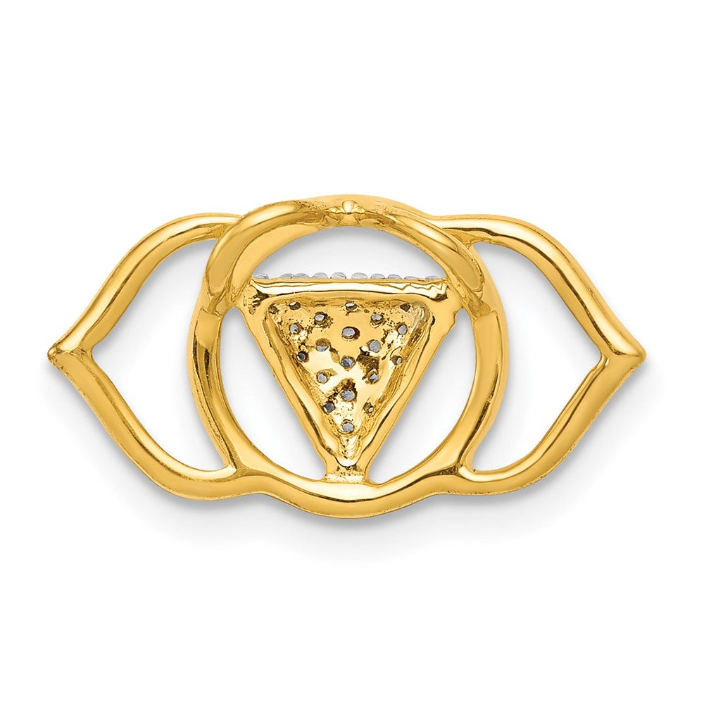 14K Gelbgold 1/10ct. Echt Diamant Ajna/brow Chakra Kette Anhänger