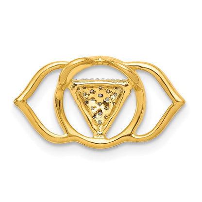 14K Gelbgold 1/10ct. Echt Diamant Ajna/brow Chakra Kette Anhänger