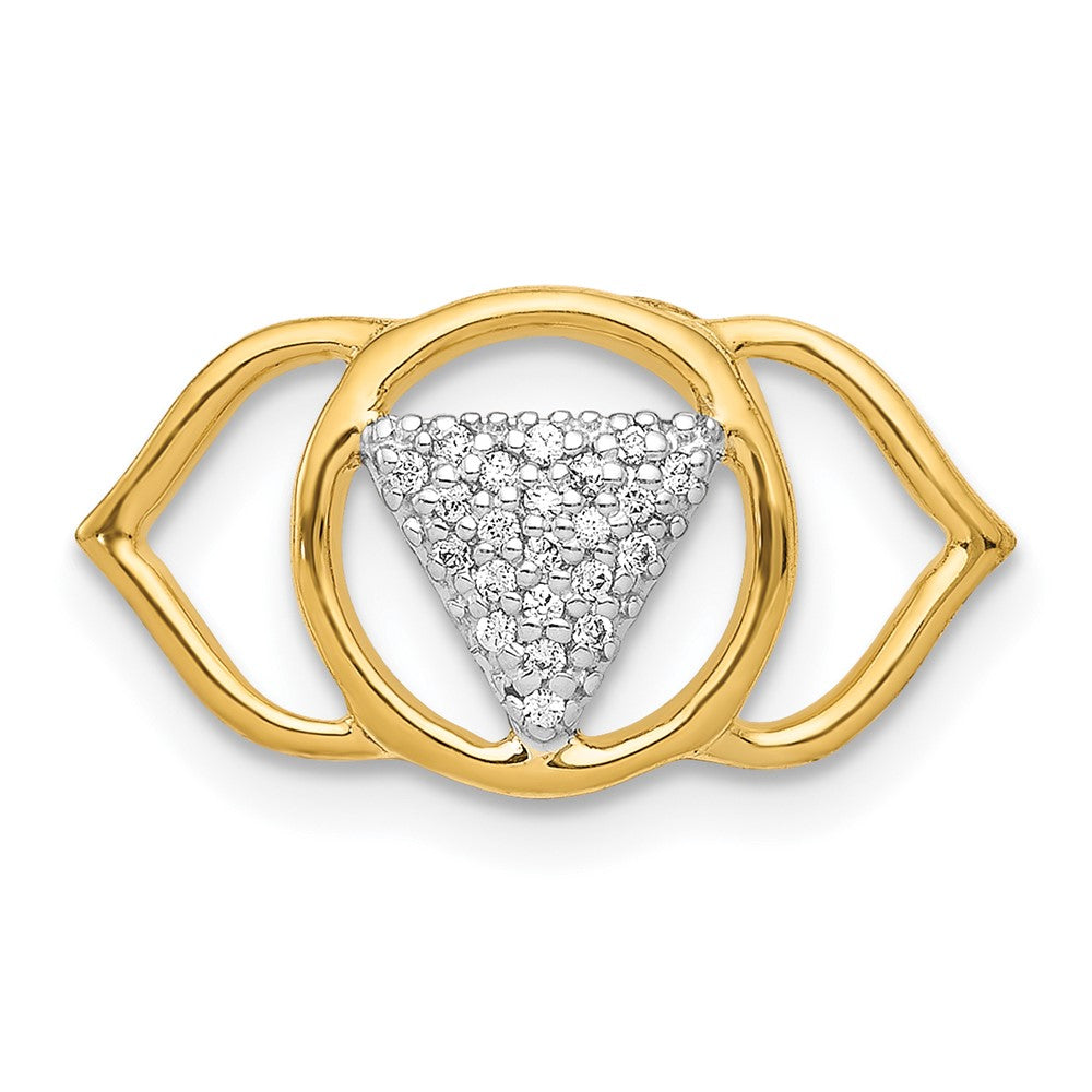 14K Gelbgold 1/10ct. Echt Diamant Ajna/brow Chakra Kette Anhänger