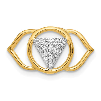 14K Gelbgold 1/10ct. Echt Diamant Ajna/brow Chakra Kette Anhänger