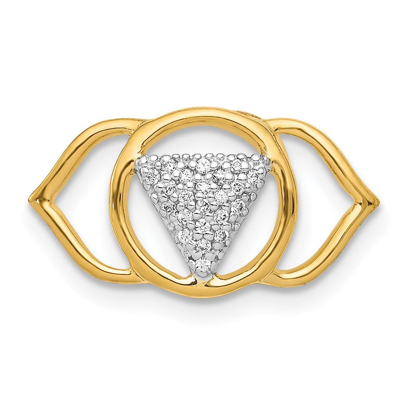 14K Gelbgold 1/10ct. Echt Diamant Ajna/brow Chakra Kette Anhänger