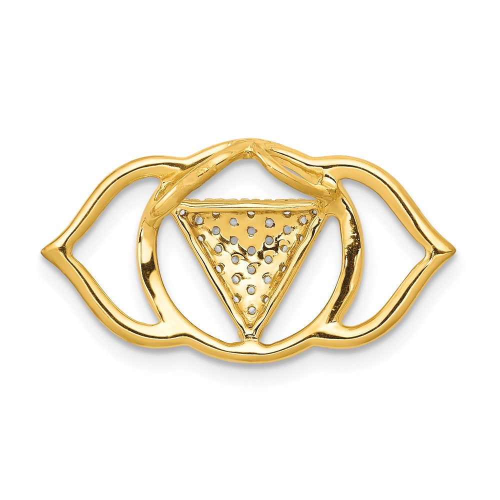 14K Gelbgold 1/6ct. Echt Diamant Ajna/brow Chakra Kette Anhänger
