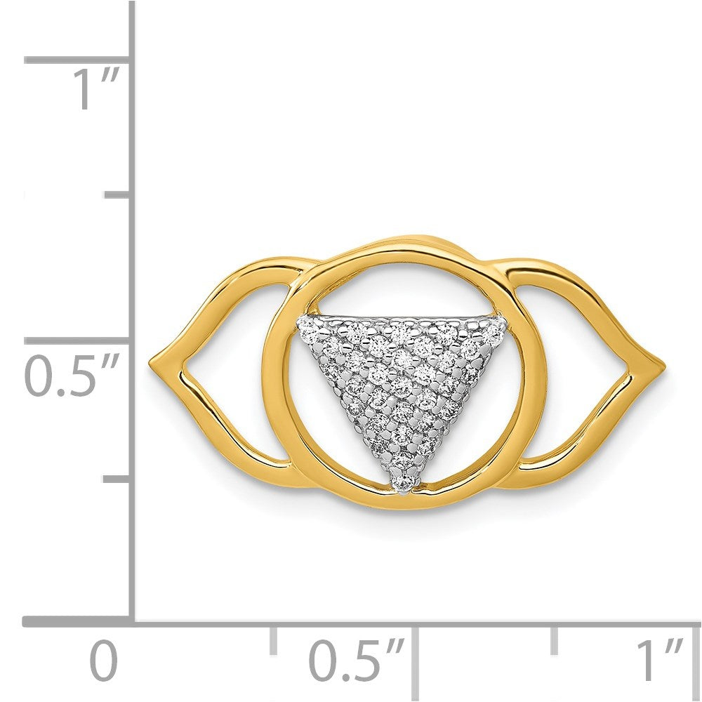 14K Gelbgold 1/6ct. Echt Diamant Ajna/brow Chakra Kette Anhänger