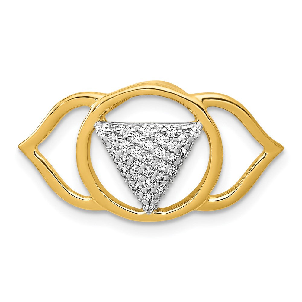 14K Gelbgold 1/6ct. Echt Diamant Ajna/brow Chakra Kette Anhänger