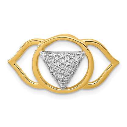 14K Gelbgold 1/6ct. Echt Diamant Ajna/brow Chakra Kette Anhänger