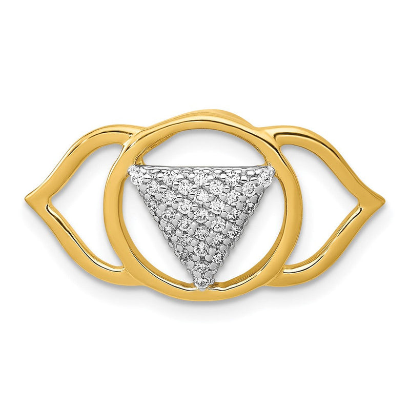 14K Gelbgold 1/6ct. Echt Diamant Ajna/brow Chakra Kette Anhänger