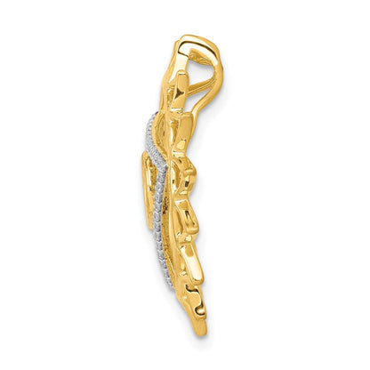 14K Gelbgold 1/5ct. Echt Diamant Vishuddha/throat Chakra Kette Anhänger
