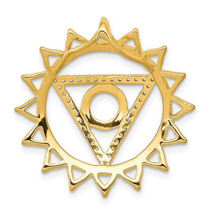 14K Gelbgold 1/5ct. Echt Diamant Vishuddha/throat Chakra Kette Anhänger