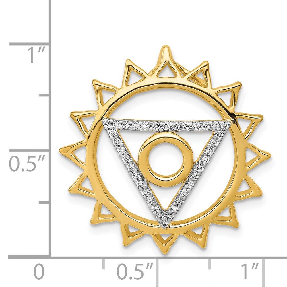 14K Gelbgold 1/5ct. Echt Diamant Vishuddha/throat Chakra Kette Anhänger