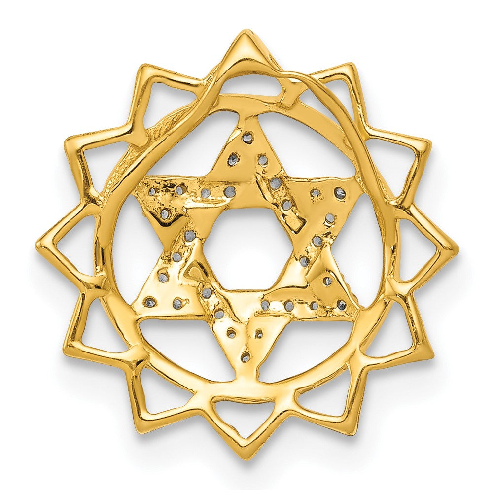 14K Gelbgold 1/10ct. Echt Diamant Anahata/heart Chakra Kette Anhänger