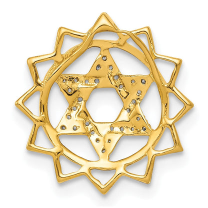14K Gelbgold 1/10ct. Echt Diamant Anahata/heart Chakra Kette Anhänger