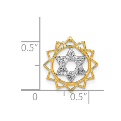 14K Gelbgold 1/10ct. Echt Diamant Anahata/heart Chakra Kette Anhänger