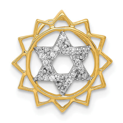 14K Gelbgold 1/10ct. Echt Diamant Anahata/heart Chakra Kette Anhänger
