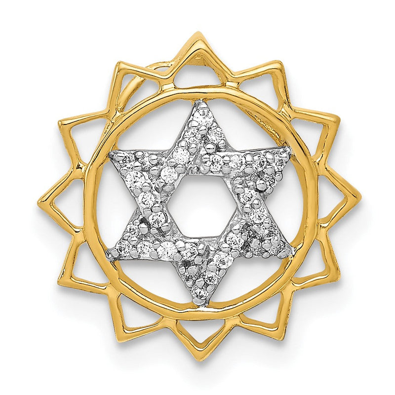 14K Gelbgold 1/10ct. Echt Diamant Anahata/heart Chakra Kette Anhänger