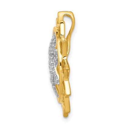 14K Gelbgold 1/4ct. Echt Diamant Anahata/heart Chakra Kette Anhänger