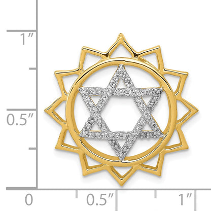 14K Gelbgold 1/4ct. Echt Diamant Anahata/heart Chakra Kette Anhänger