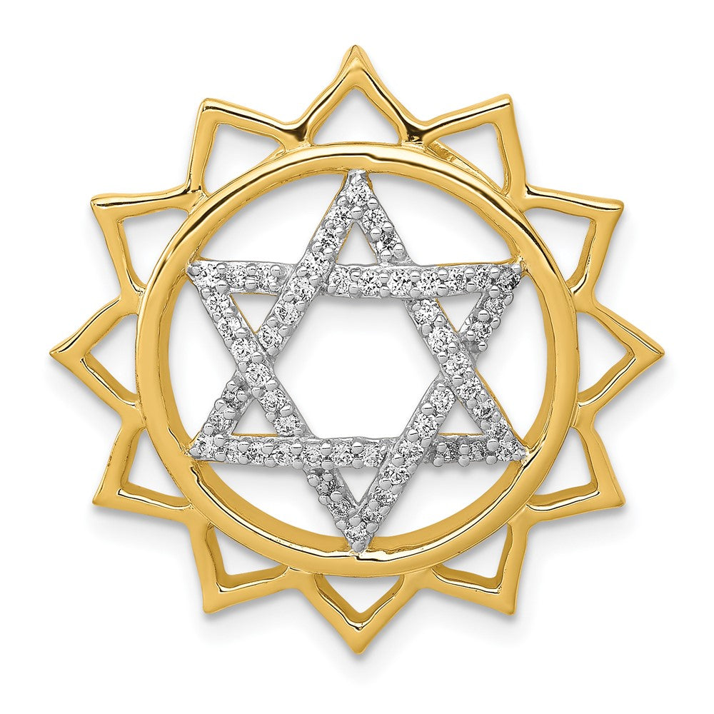 14K Gelbgold 1/4ct. Echt Diamant Anahata/heart Chakra Kette Anhänger