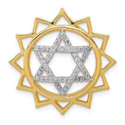 14K Gelbgold 1/4ct. Echt Diamant Anahata/heart Chakra Kette Anhänger