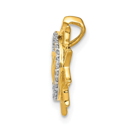 14K Gelbgold 1/10ct. Echt Diamant Manipura/solar-plexus Chakra Kette Anhänger
