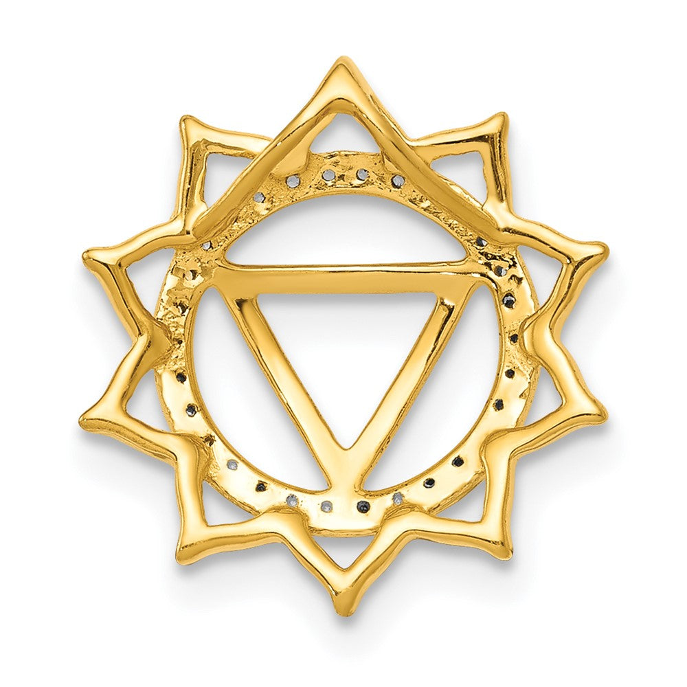 14K Gelbgold 1/10ct. Echt Diamant Manipura/solar-plexus Chakra Kette Anhänger