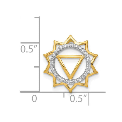 14K Gelbgold 1/10ct. Echt Diamant Manipura/solar-plexus Chakra Kette Anhänger