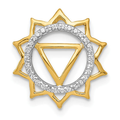14K Gelbgold 1/10ct. Echt Diamant Manipura/solar-plexus Chakra Kette Anhänger