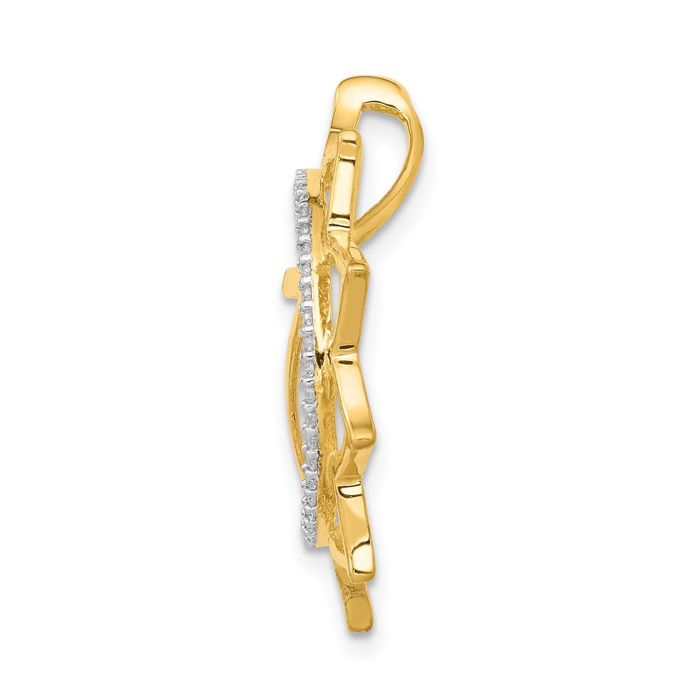 14K Gelbgold 1/5ct. Echt Diamant Manipura/solar-plexus Chakra Kette Anhänger
