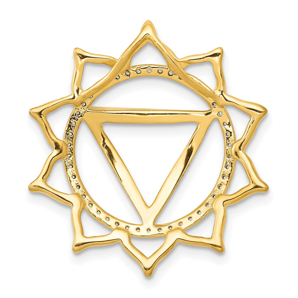 14K Gelbgold 1/5ct. Echt Diamant Manipura/solar-plexus Chakra Kette Anhänger