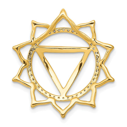 14K Gelbgold 1/5ct. Echt Diamant Manipura/solar-plexus Chakra Kette Anhänger