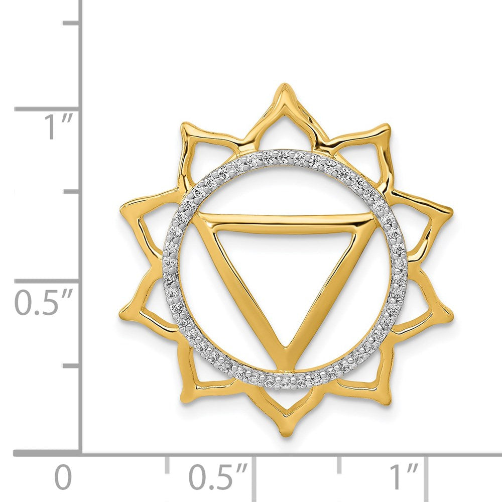 14K Gelbgold 1/5ct. Echt Diamant Manipura/solar-plexus Chakra Kette Anhänger