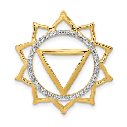 14K Gelbgold 1/5ct. Echt Diamant Manipura/solar-plexus Chakra Kette Anhänger