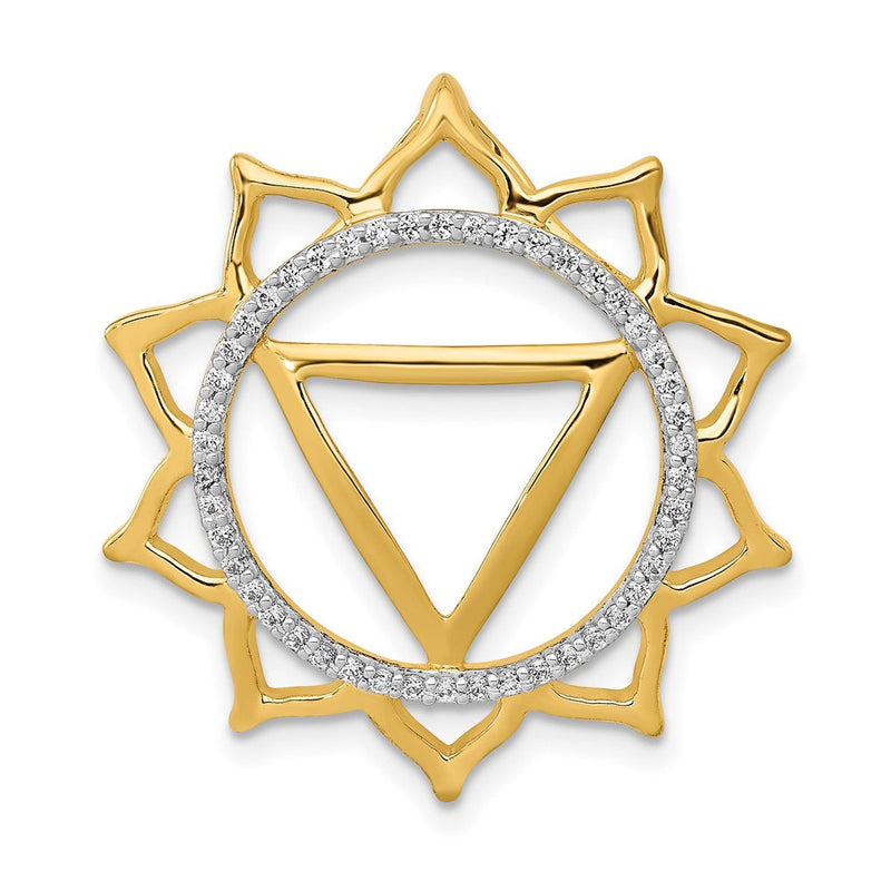 14K Gelbgold 1/5ct. Echt Diamant Manipura/solar-plexus Chakra Kette Anhänger