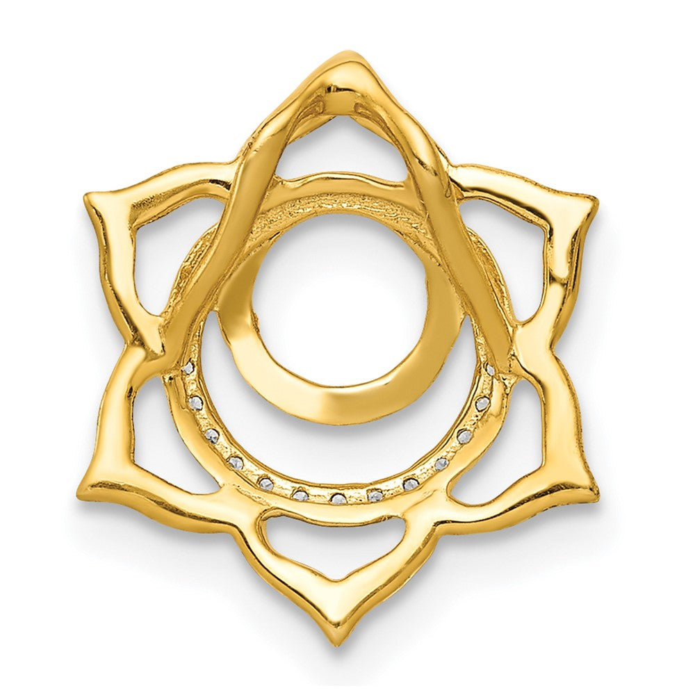 14K Gelbgold 1/20ct. Echt Diamant Swadhisthana/sacral Chakra Kette Anhänger