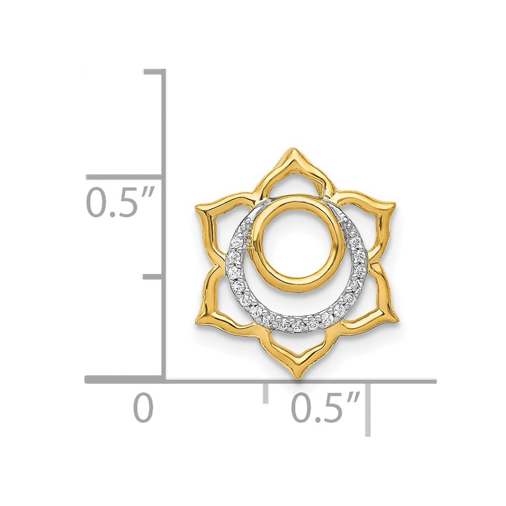 14K Gelbgold 1/20ct. Echt Diamant Swadhisthana/sacral Chakra Kette Anhänger