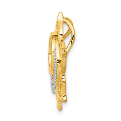 14K Gelbgold 1/10ct. Echt Diamant Swadhisthana/sacral Chakra Kette Anhänger