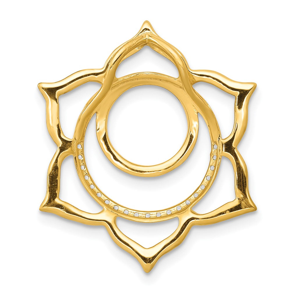 14K Gelbgold 1/10ct. Echt Diamant Swadhisthana/sacral Chakra Kette Anhänger