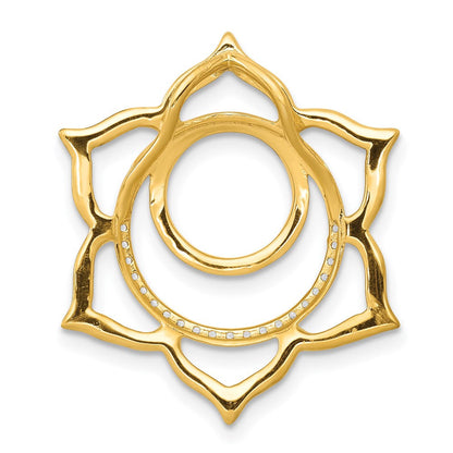 14K Gelbgold 1/10ct. Echt Diamant Swadhisthana/sacral Chakra Kette Anhänger