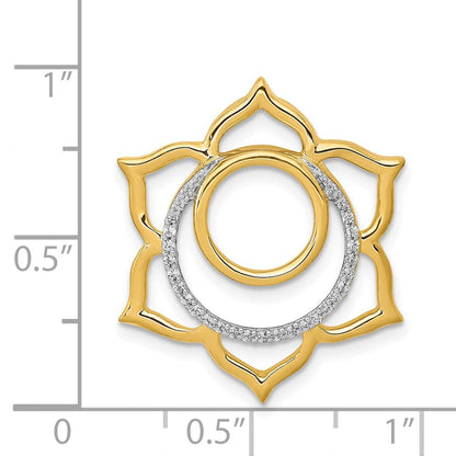 14K Gelbgold 1/10ct. Echt Diamant Swadhisthana/sacral Chakra Kette Anhänger