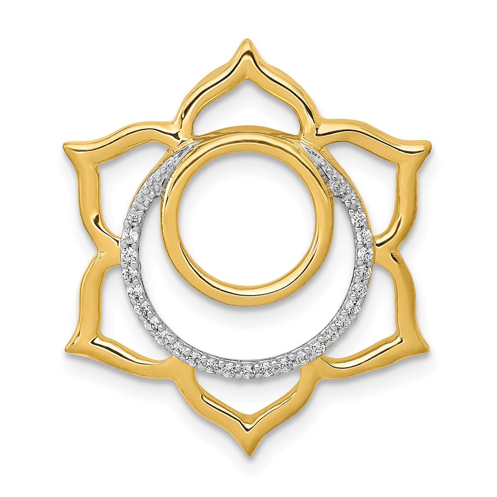 14K Gelbgold 1/10ct. Echt Diamant Swadhisthana/sacral Chakra Kette Anhänger